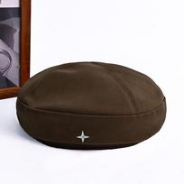 Silver Label Retro Four point Star Beret Hat for Lady FallSeason and ColdSeason BrandNew DailyWear Versatile Painter Hat Showing Face Small Pumpkin One Size brown