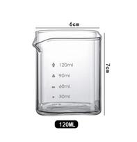 Single Spouts Square Measuring Pitcher Milk Cup 90/120ML Espresso Home Shot Glasses Parts Clear High Borosilicate Glass Mug white