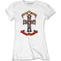 Band Monkey Guns N Roses Ladies T-Shirt Appetite for Destruction White S gray