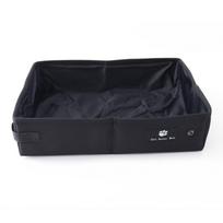 Compact Waterproof Foldable Travel Cat Litter Box black