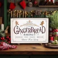 D Flat pc Personalized Gingerbread Baking Company Metal Sign xcm Xmas Gift (For Decoration Only) 20x30cm（7.8x11.8inch） gray