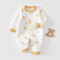 Žieminis šiltas ilgomis rankovėmis kūdikio smėlinukas kombinezonas - Naujagimio pagrindinis sluoksnis pižama Size 90 beige