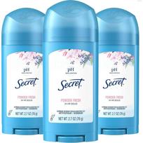 Secret Deodorant Powder Fresh 2.7 oz 3 Packs 76g 3 pcs blue