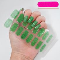 Pusiau kietos plėvelės Greitos gelinio nagų lipdukai Kietos nagų gelio plėvelės Lipnios Pilno padengimo gelinio nagų lipdukas UV lempos kietinamas Manikiūro dekoracija green