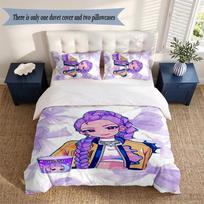 rumi 3‑Piece Bedding Set Soft Microfiber Duvet Cover Pillowcases Comfortable Bed Linen for Bedroom Decoration 140cmx200cm