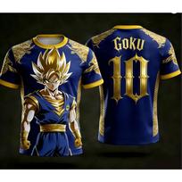 2026 Dragon Ball Official 3D Print Goku 10# Football Jersey Training Wear Parent-child S-6XL 90cm-160cm Trendy Tees XS brown