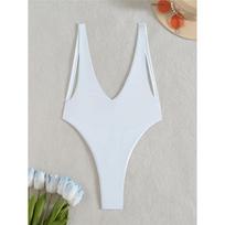 Deep V Neck Mini Micro Thong High Cut One Piece Swimsuit Women Swimwear Female Backless Padded Bather Bathing Suit Swim L balta