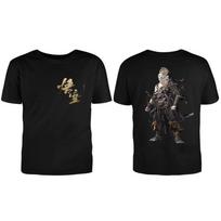 LE Black Myth Wukong  perimeter short-sleeved cotton double-sided printed loose casual game T-shirt for men and women L žalia