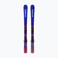 Vaikiškos kalnų slidės + apkaustai Salomon Equipe Jr M + L6 GW race blue/equipe red