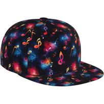 Cosmic Musical Notes Print Snapback Cap Flat Bill Hats for Men Rainbow Notes Print Mens Snapback Hats Baseball Trucker Dad Hat One Size blue