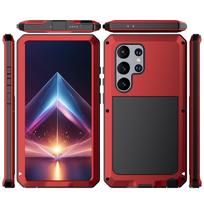 Heavy Duty Armor Shockproof Case for Samsung Galaxy S26 Ultra S25 S24 S23 Plus Support Wireless Charge HD Screen Protector Cover Galaxy S26 Plus raudona