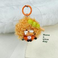 Cry Baby Wig Doll Keychain: Cartoon Style, Bag Pendant, Phone Strap & Case Accessory beige