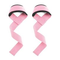 2Pcs Weightlifting Wrist Straps Strength Training Adjustable Non-slip Gym Fitness Lifting Strap Wrist Support Sports Grip Band rožinė