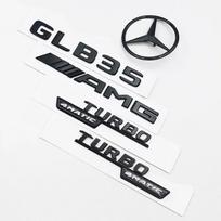 Gloss Black ABS Car Emblem Kit GLB35 AMG Turbo 4matic Letter Rear Star Sticker For Mercedes Benz GLB35 AMG X247 Accessories AZ1 black
