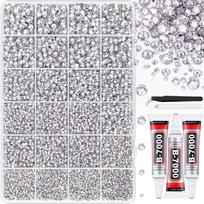 DIY Decoration Resin Rhinestone Kit Sparkling Nail Art Rhinestones  for Makeup Accessories 24 color-Black gray