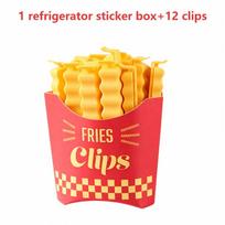 12PCS French Fry Shaped Food Sealing Clips BPA Free Reusable Snack Bag Clips for Kitchen Food Fresh Keeping A1 yellow