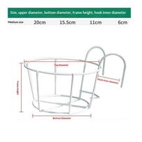 Hanging Iron Plant Stand Round Pothos Flower Pot Rack for Balcony Railing Fence Indoor Outdoor Patio Home Decoration M 20cm balta