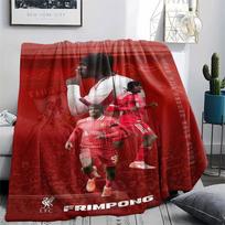 Jeremie Frimpong Printed Flannel Blanket, soft throw for bedroom sofa, washable, fan merchandise, great gift. 80cmx120cm brown