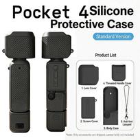 For DJI Osmo Pocket 4 Accessories Kit, Protective Case Storage Bag Mini Tripod, Portable Vlogging Set for Content Creators black
