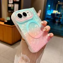 For IPhone DUO Magnetic Wireless Charger Case for IPhone Fold Iridescent Shell Texture Shockproof Anti Scratch Full Coverage Camera Protective Cover iPhone Ultra