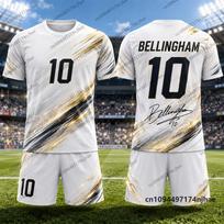Vaikų sportinis kostiumas Futbolas Bellingham #10 Spausdintas marškinėlis+Šortai Rinkinys Anglijos gerbėjams Tėvų ir vaikų kostiumas Sportiniai vaikiški/suaugusiųjų drabužiai 6XL