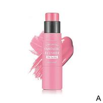 3 spalvų dvigalviai skaistalai su šepetėliu Veido skruostų skaistalai Creamy Rouge Sticks veido makiažo kosmetika pink