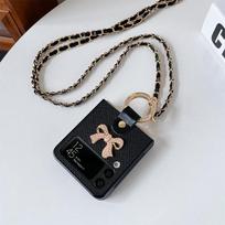 Skirta Samsung ZFlip6 sulankstomo ekrano flip telefonui dėklas ZFlip7 crossbody dirželis grandinėlė su kalnų krištolu personalizuotas žiedas For  Huawei Pocket2