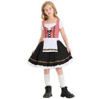 Mergaitės Oktoberfest kostiumas Vokiški Bavariški alaus festivalio drabužiai Helovino Karnavalo vakarėliams Ilgos Dirndl suknelės XS juoda