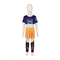 K-Pop Mira Rumi Zoey Hunters Cosplay kostiumas Helovino karnavalo demono scenos 3D spausdinto rašto vaidmenų žaidimų drabužiai Kids Height 140cm blue