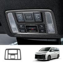For Toyota Voxy Noah 90 Series   ABS black car roof Front Reading Light Lamp Switch Lampshade Panel Cover Sticker ABS carbonfiber gray