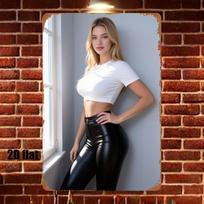 D pc Streetwear Mergaitė Metalo Skardos Ženklas x Colio Urbaninis Sienos Dekoras Svetainei Žaidimų Kambariui 20x30cm（7.8x11.8inch） white