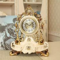 Senovinis stalo laikrodis Europos stiliaus Prancūziškas dekoratyvinis analoginis stalo laikrodis Netiksinis baterijomis maitinamas svetainės lentynai beige