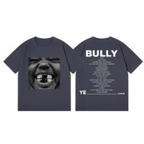 Reperis Kanye West Bully Albumo Prekės Marškinėliai Harajuku Hip Hop Trumpomis Rankovėmis Marškinėlis Unisex Moteriški Laisvalaikio Mados Per dydžio Marškinėliai 4XL gray