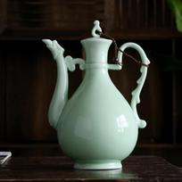 Ancient Style Retro Ceramic Baijiu Decanter Set with Wine Glasses gray