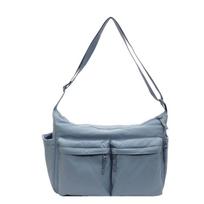 Unisex casual satchel shoulder messenger bag multi-pocket anti-splashing large-capacity nylon bag juoda