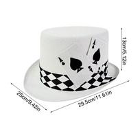 Magician Top Hat Poker Card Pattern Novelty Felt Top Hat for Amateur Hobbyists Theater Teachers Party Planners Cosplayers juoda