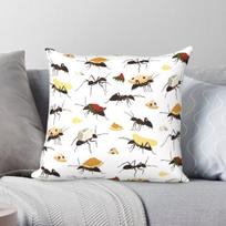 Ants Carrying Snacks Pillowcase Polyester Linen Velvet Printed Decorative Pillow Case Sofa Seater Cushion Cover Wholesale 45x45 30X30CM