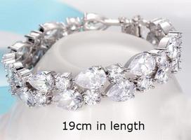 Emmaya Factory Price Mona Lisa Multicolor Cubic Zircon Bracelets Bangles Luxury Wedding Bracelets for Women Crystal Jewelry gray