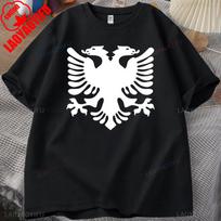 Albanijos vėliava Albanija Dvi galvos erelis Unisex Juokingi Unisex marškinėliai Patogūs Asmenybė Hipsteris Trumpomis rankovėmis Raštuoti drabužiai 2XL white