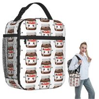 Nutella Cutie Insulated Lunch Bag for Women Kids Leakproof Food Boxes Thermal Lunch Box Tote One Size black