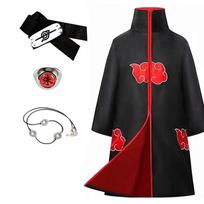 Anime Raudonojo Debesies Cosplay Apsiaustas Kostiumas Helovinas Aušros Organizacijos Chalatas Siuvinėtas Apsiaustas Unisex Vyrai Moterys Šventės Karoliai Rekvizitas Kids 135 black