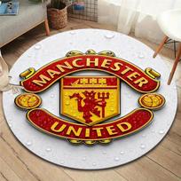 Manchester United F Round Area Rug,Carpet Rug for Living Room Bedroom Sofa Playroom Decor,Non-slip Floor Mat 120cmx120cm yellow