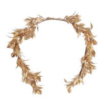 Klevo lapo vestuvinė karūna Vintažinė fotografija Plaukų aksesuarai Auksinis nuotakos vainikas Galvos juosta Šventė Style B beige