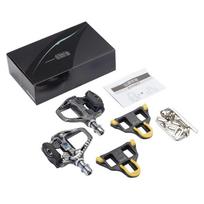 Road Bike Lock Pedal, Bicycle Foot Pedal, Carbon Fiber Peeling Bearing Self-locking Lock Pedal Locking Piece black