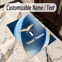 Crystal Velvet Rug Lazio FC Print Custom Name Text Floor Mat Home Decor 40cmx60cm gray