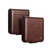 For Samsung Galaxy Z Flip8 Flip 8 Oil Wax Genuine Leather Flip Case Premium Real Cowhide Card Slot Wallet Phone Cover For Flip8 Galaxy Z Flip8 brown