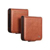 For Samsung Galaxy Z Flip8 Flip 8 Oil Wax Genuine Leather Flip Case Premium Real Cowhide Card Slot Wallet Phone Cover For Flip8 Galaxy Z Flip8