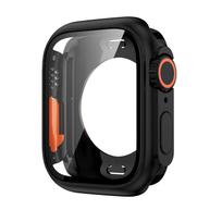 Grūdintas stiklas + dangtelis Apple Watch dėklui 45mm 44mm 41mm 40mm Priedas Ekrano buferio apsauga iwatch serijai 9 8 7 6 SE 5 4 40mm juoda