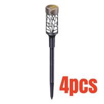 Saulės liepsnos fakelas mirksinti šviesa vandeniui atsparus sodo dekoracija lauko vejos takas kiemas terasa grindų lempa 4pcs gray
