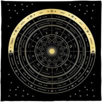 Kvadratinis flanelinis tarot altoriaus audinys Stalo žaidimų kilimėlis Astrologinių orakulų kilimėlis Stalo uždangalas Kortų kilimėlis Būrimų staltiesė B 75x75cm gray
